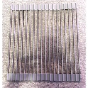 Stainless Steel Sink Drain Rack Roll Up Dish Rack Food Drying Mat 15" x 13"